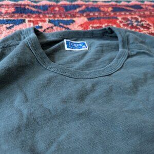 J. Crew Men's Long Sleeve Slub Cotton Tee Green Medium